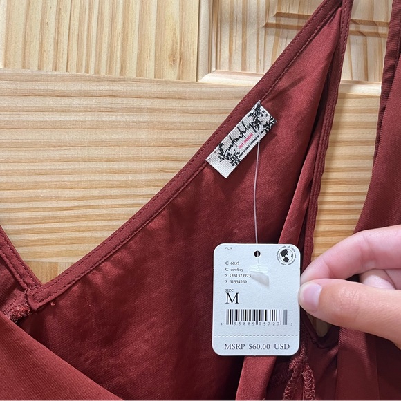 Free people wrap dress in wine - Picture 2 of 5